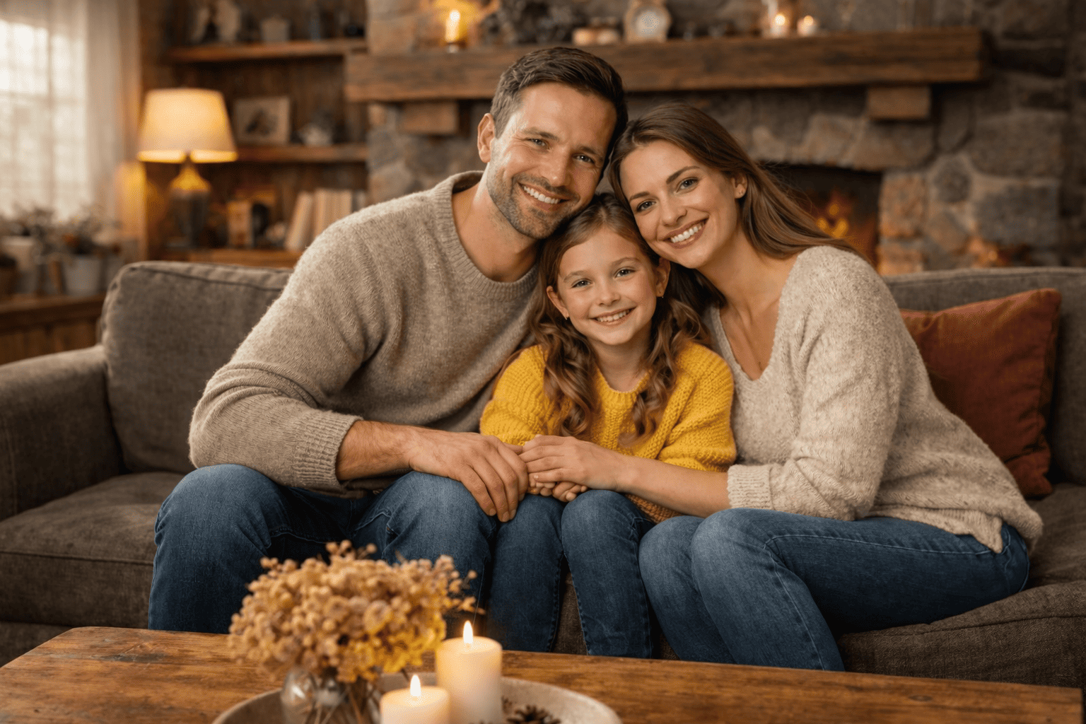 Familia en su hogar protegida con los seguros de hogar Helvetia en Elche