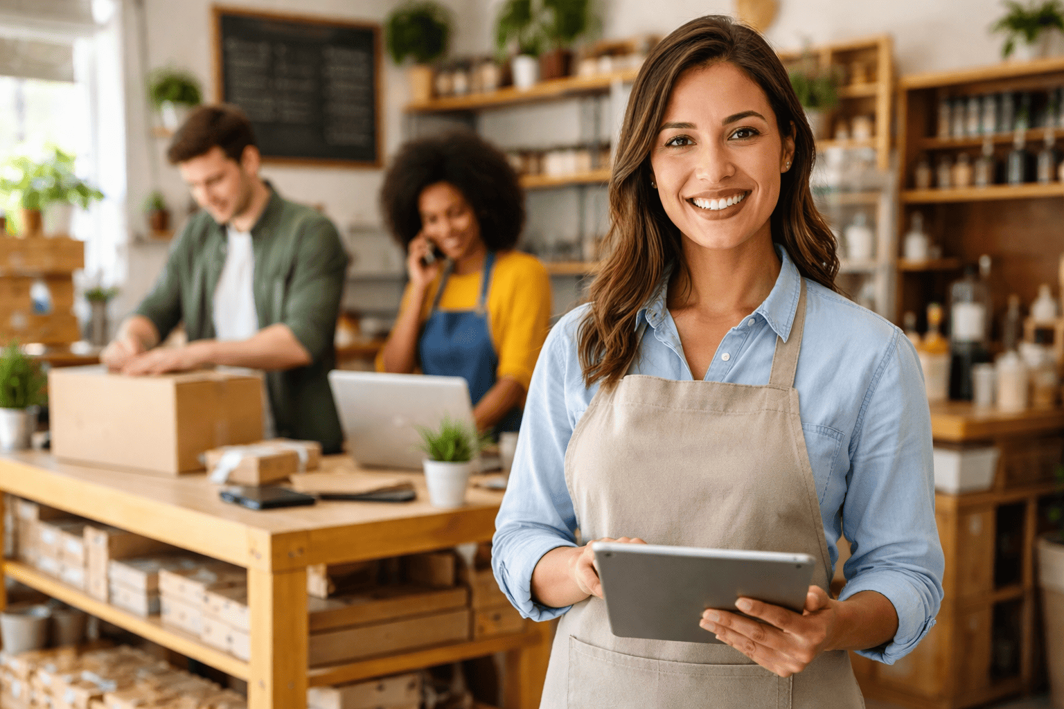 Interior de una Pyme asegurada con el seguro para Pymes de Helvetia.