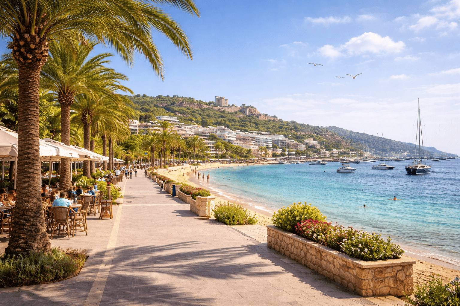 Seguro de patinete eléctrico en Manacor en el paseo marítimo de Porto Cristo, Mallorca