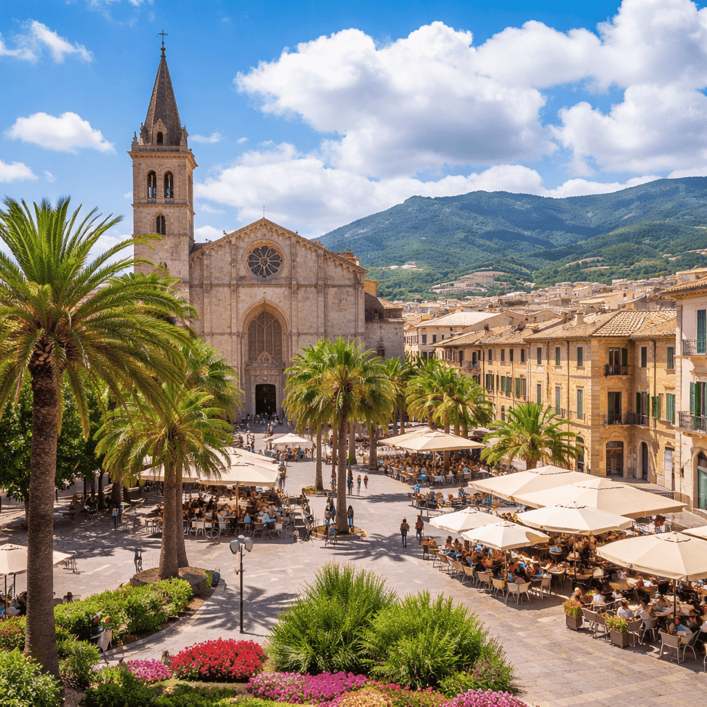 Seguro de patinete eléctrico en Inca con imagen del centro urbano y movilidad en Mallorca