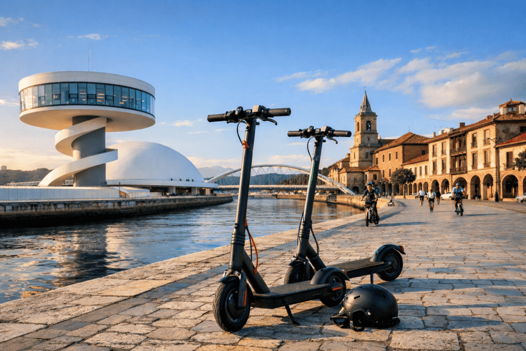 Seguro de patinete eléctrico en Avilés – Escena urbana real