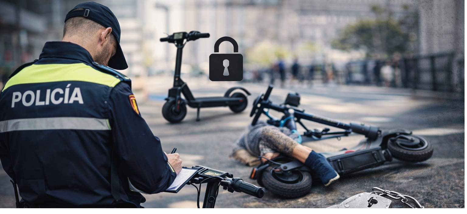 Multas por patinete eléctrico sin seguro en 2026 durante control policial en vía urbana